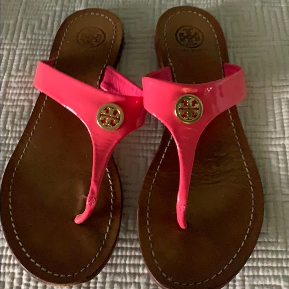 Pink Tory Burch leather sandals